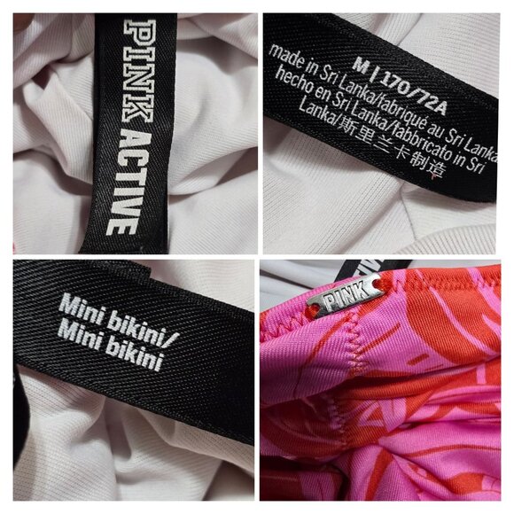 Victoria's Secret Pink Active‎ Women's 4 Way Reversible 2 Pcs Mini Bikini Size M - Picture 8 of 9